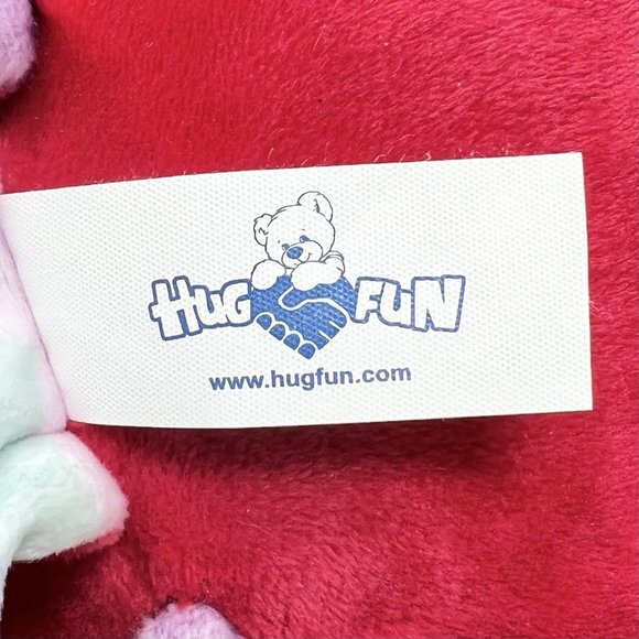 Red Octopus HugFun Plush Multicolor Tentacles 12" Blue Heart - Free Shipping - Picture 6 of 7